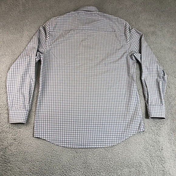 Perry Ellis Shirt Men‎ Large Gray Plaid Oxford Button Up Slim Fit Collar - Picture 6 of 8